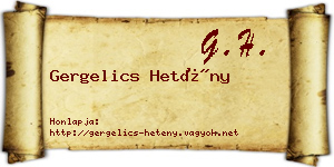 Gergelics Hetény névjegykártya